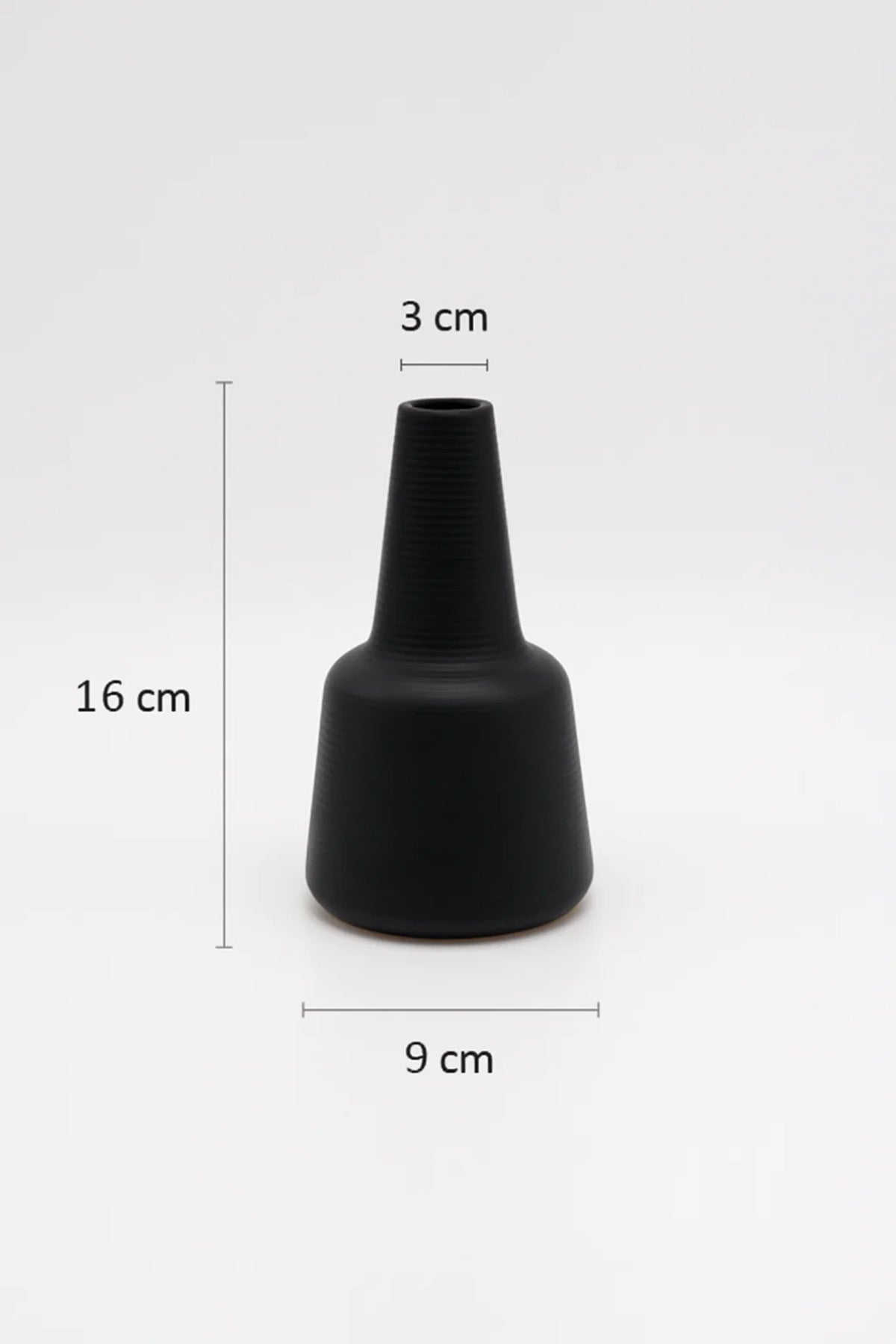 Matte Black Ceramic Cone Vase Ð Modern Minimalist Decorative Flower Vase for Home DŽcor