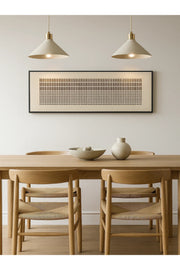 Modern Rectangular Wall Art Ð 150_50 cm Brown Geometric Framed Canvas for Home DŽcor