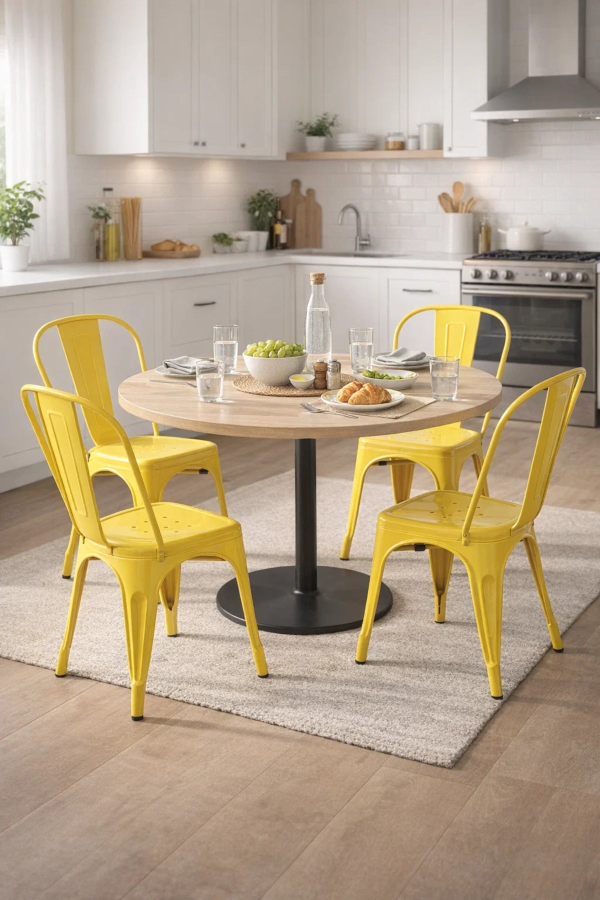 Bright Yellow Metal Chair √ê Durable and Stylish Dining or Office Chair