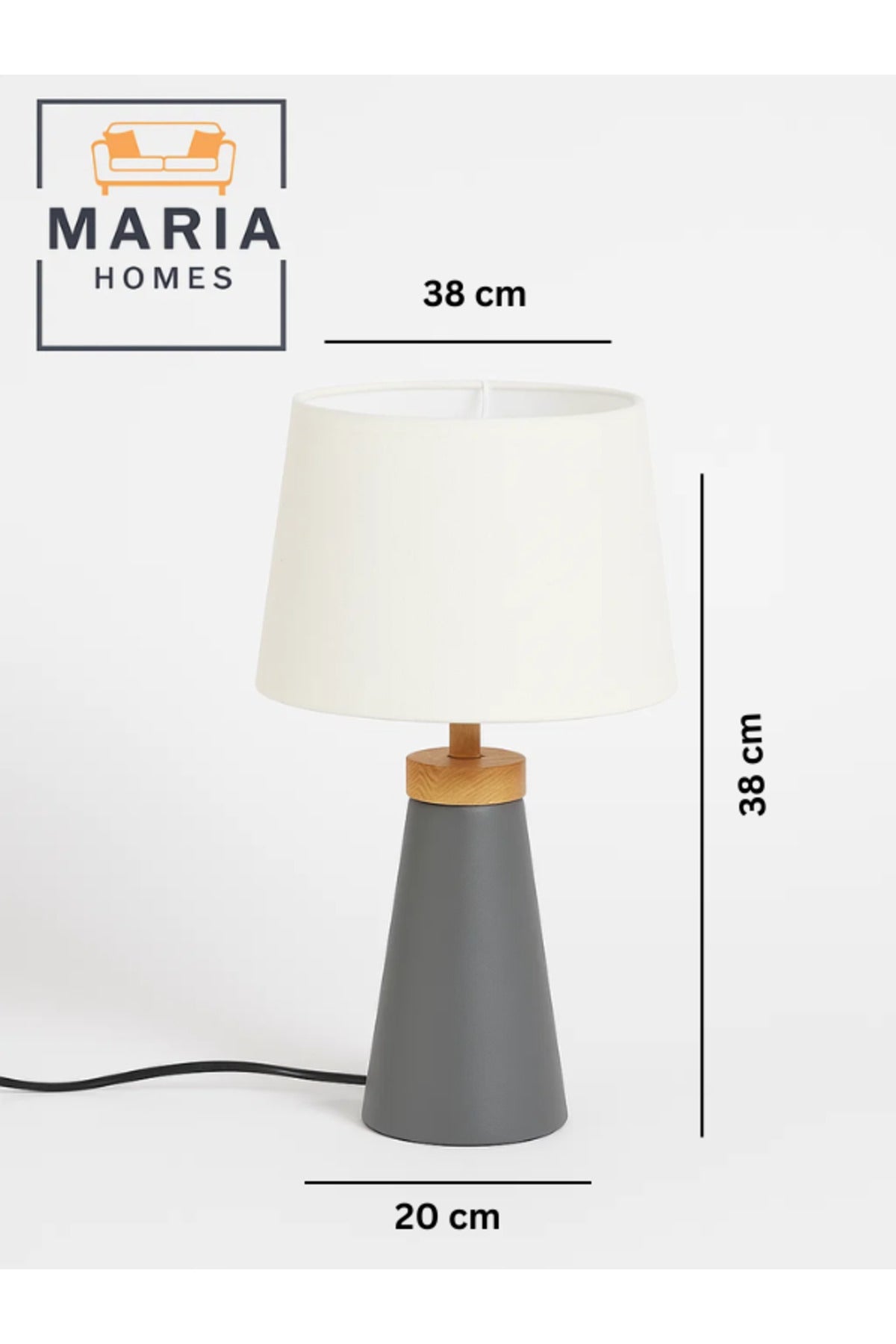 Modern Table Lamp with Grey Base and White Shade Ð Minimalist Home Decor