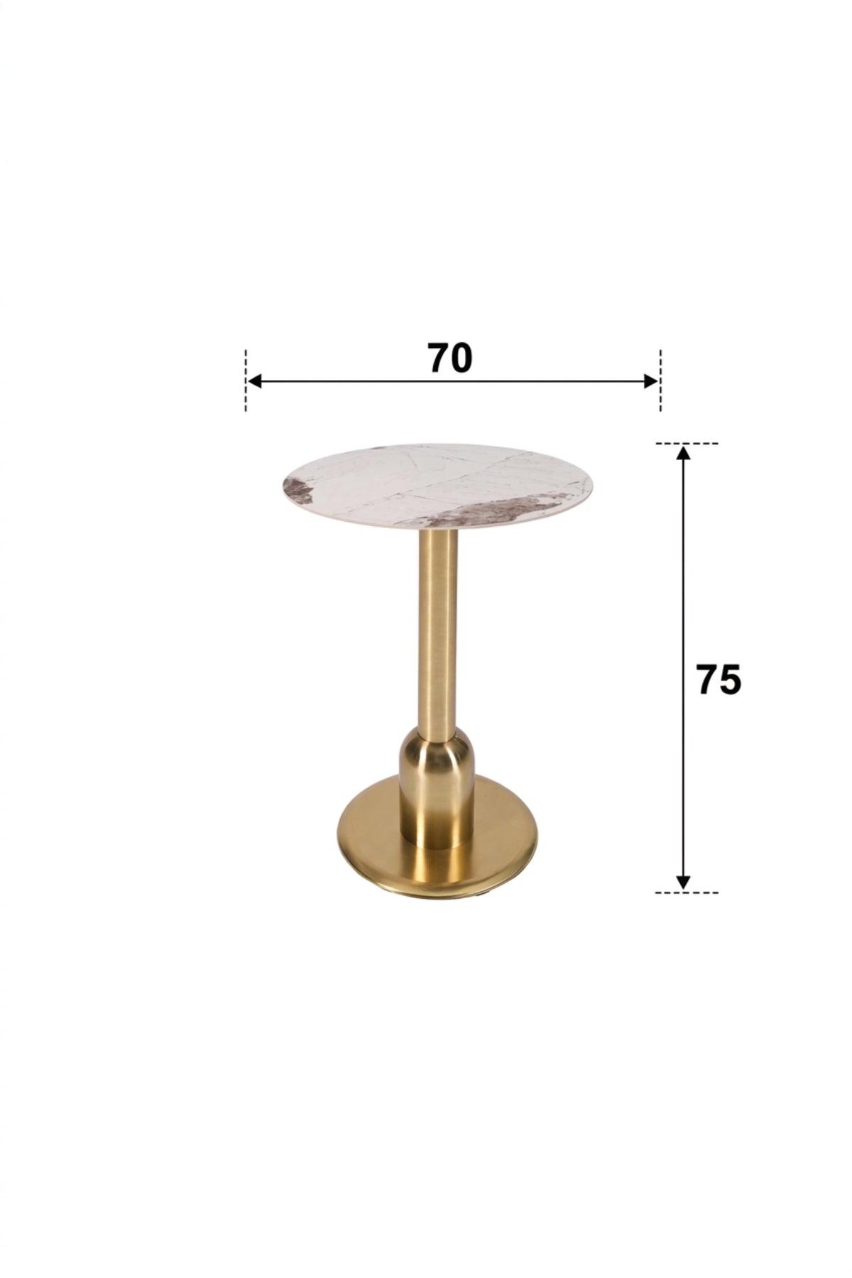 Luxury Round Marble Dining Table Gold Pedestal Base Caf≈Ω Table for Dining Room Bistro