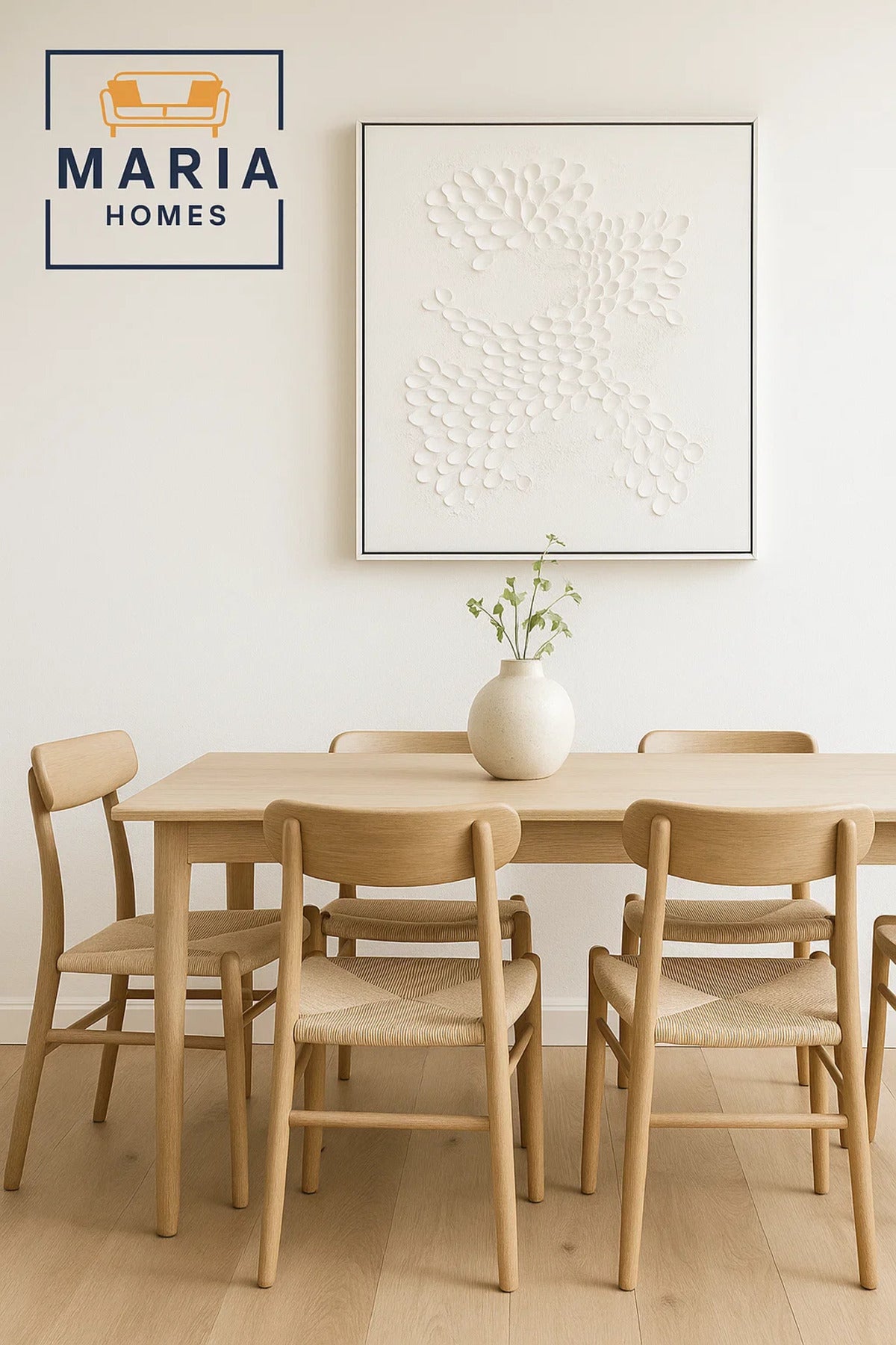 3D Textured White Wall Art with Layered Abstract Petal Design-size 80*120 CM