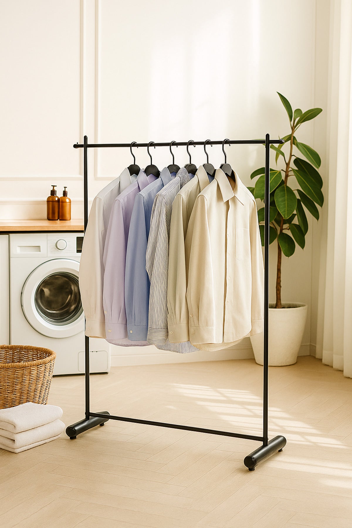 Black Metal Clothing Rack 128_169 cm Ð Heavy Duty Garment Hanger Stand