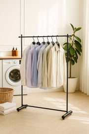 Black Metal Clothing Rack 128_169 cm Ð Heavy Duty Garment Hanger Stand
