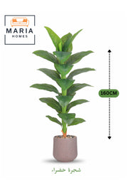 Artificial Large Green Leaf Tree 160 cm Ð Decorative Indoor Plant with Pot for Home & Office