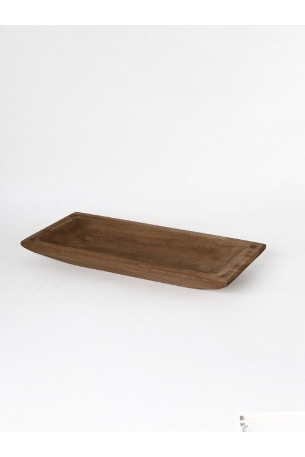 Walnut Wooden Rectangular Shallow Decorative Tray Ð Modern Table Accent
