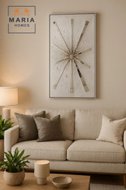 Luxury Silver Burst Wall Art √ê Modern 3D Metallic Decor for Living Room, Bedroom & Office - 70*140CM
