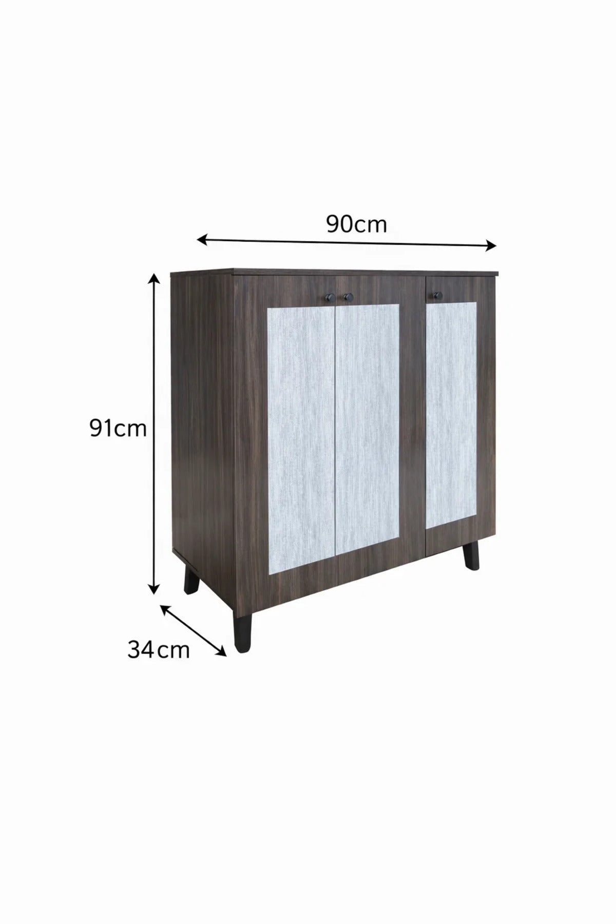 Stylish Wooden Shoe Cabinet Storage Rack with Double Doors and Shelves for Hallway Entrance Decor