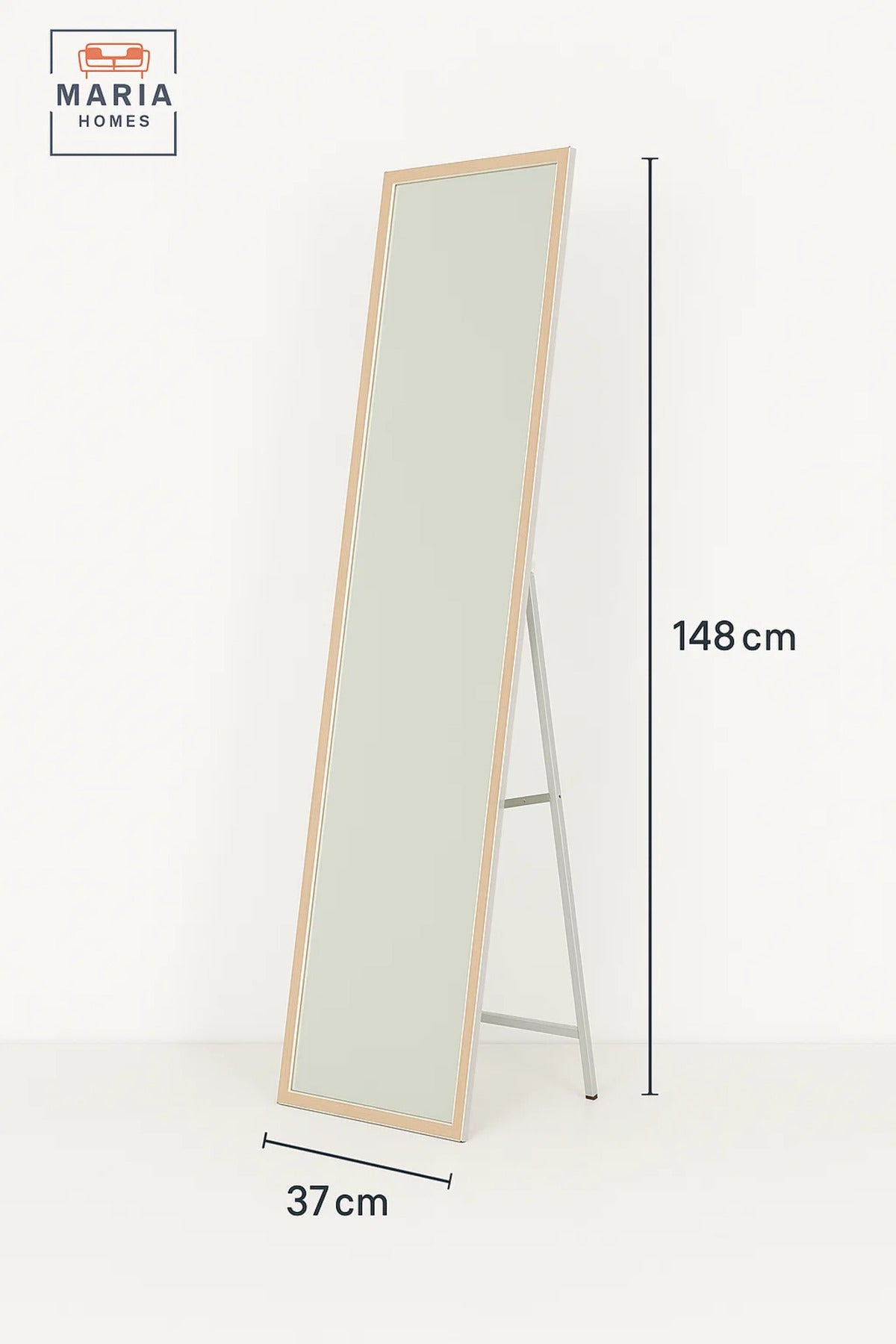 Slim Full-Length Standing Mirror with Coffee Frame Ð Modern Dressing Mirror for Home or Bedroom