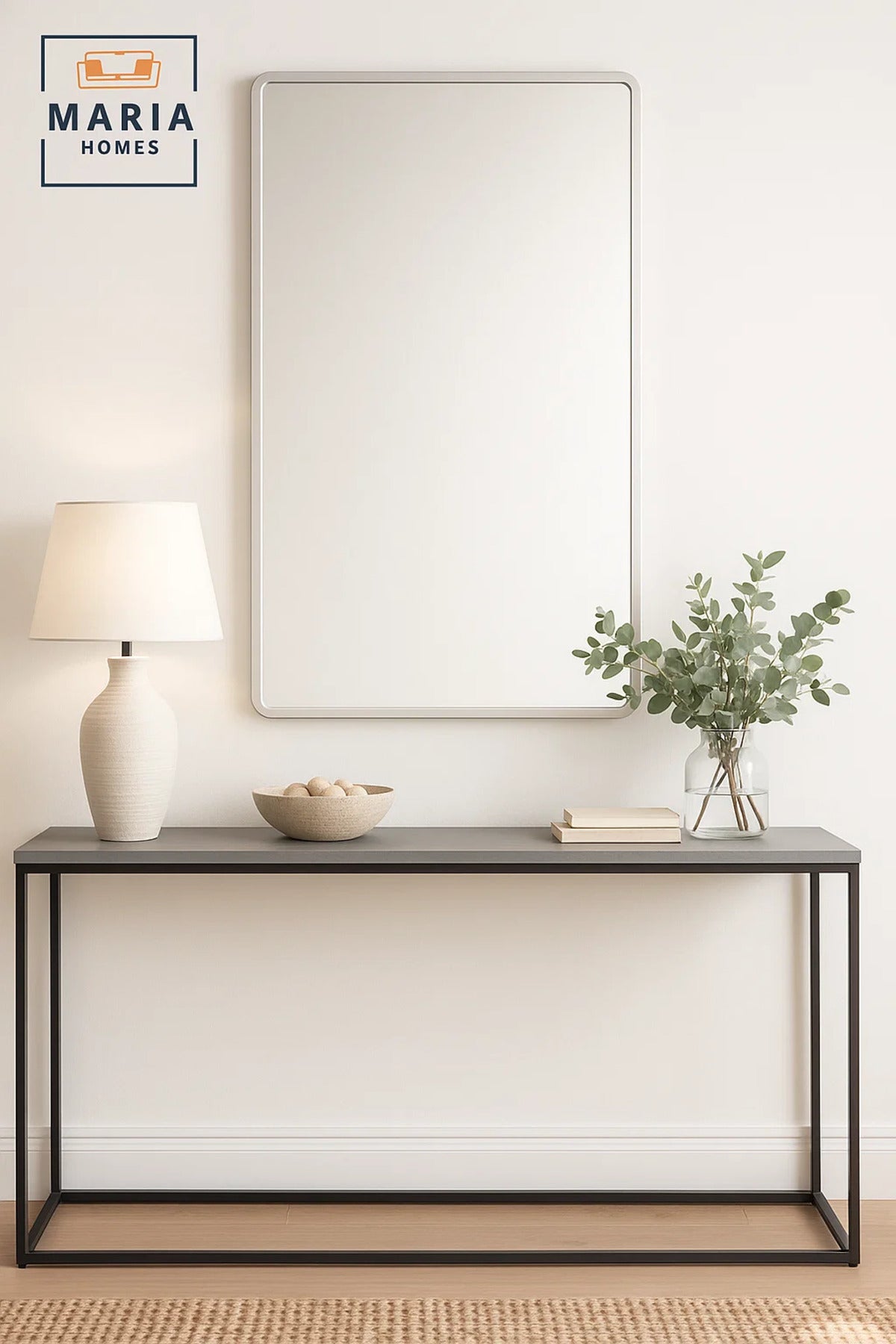 Silver Wall Mirror 120x60 cm for Bedroom, Bathroom, Living Room, Dressing & Home D≈Ωcor