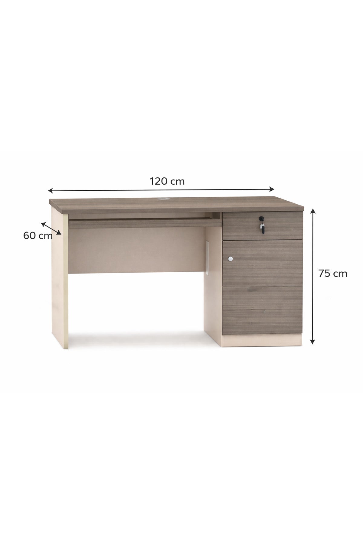 Dark Wood Office Desk √ê Modern Workstation with Storage √ê 120x60x75 cm