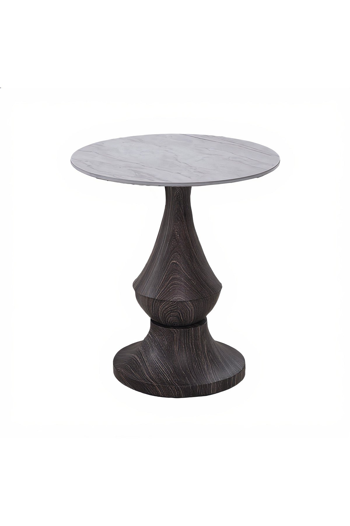 Modern Ceramic Tea Table √ê Wood Style Round Side Table 45_45_55 cm