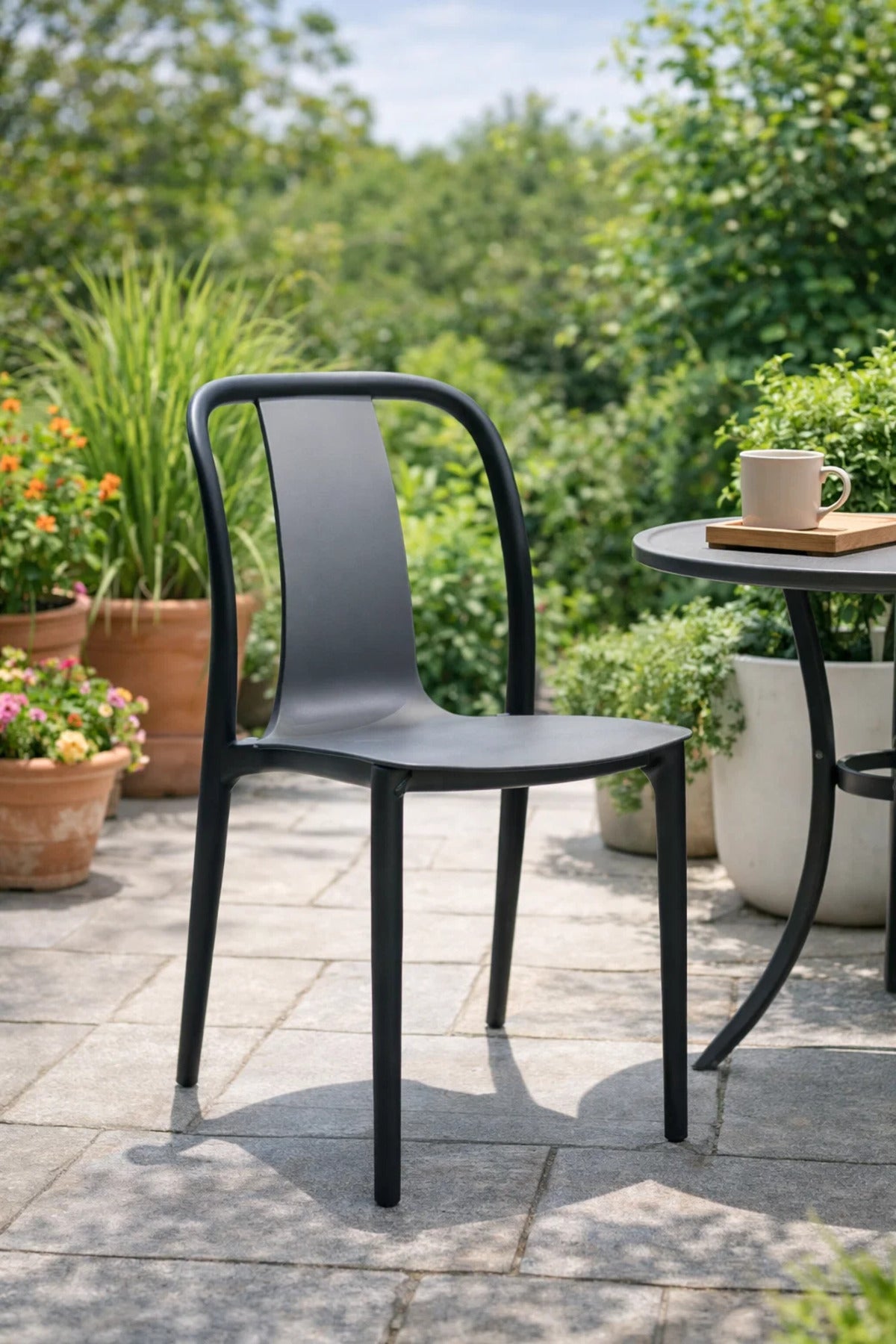Dark Grey Plastic Chair, 88x41x47 CM dark grey plastic Garden Chair