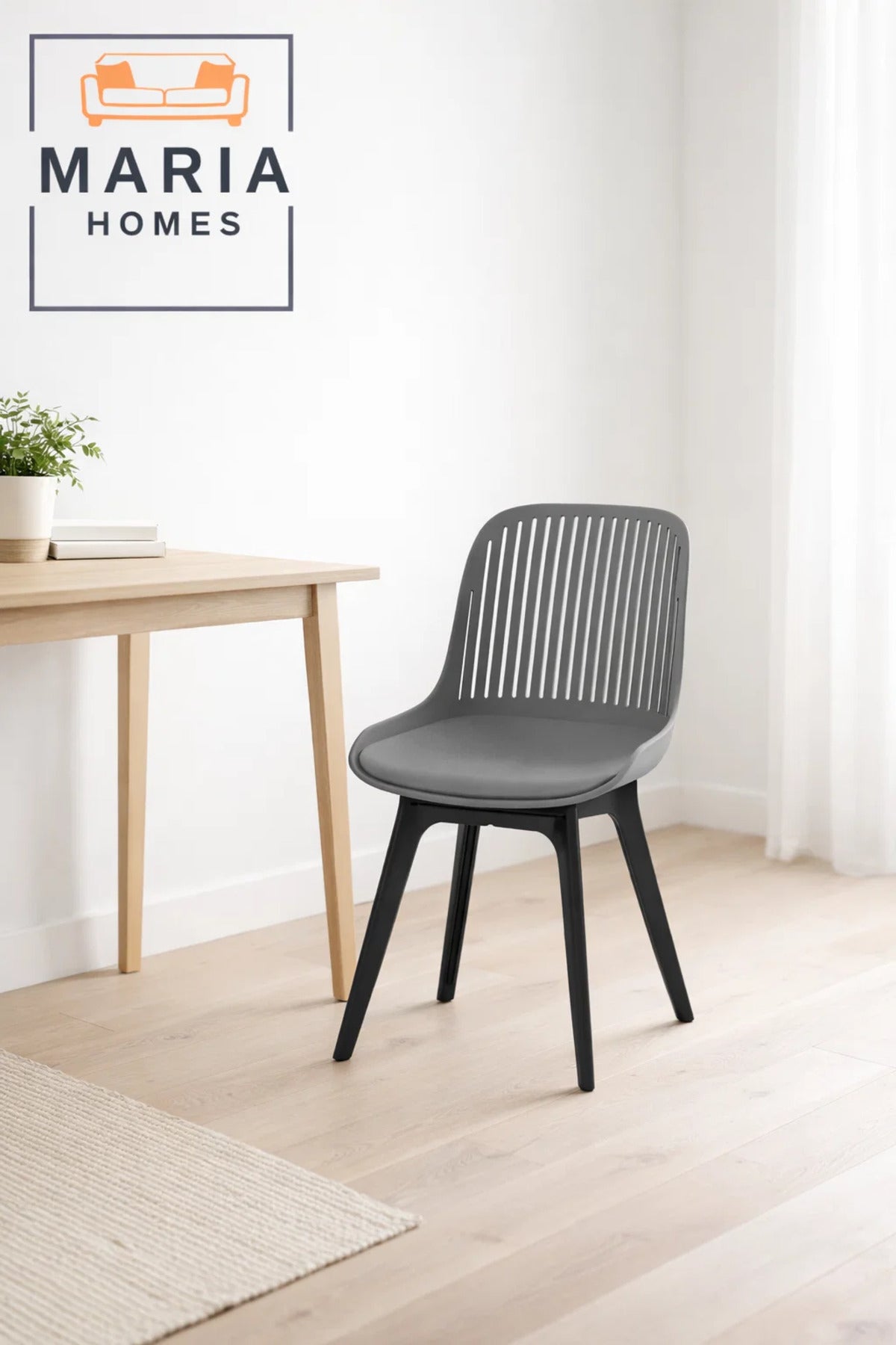 Grey Plastic Chair with Black Legs Ð Modern Dining & Accent Chair