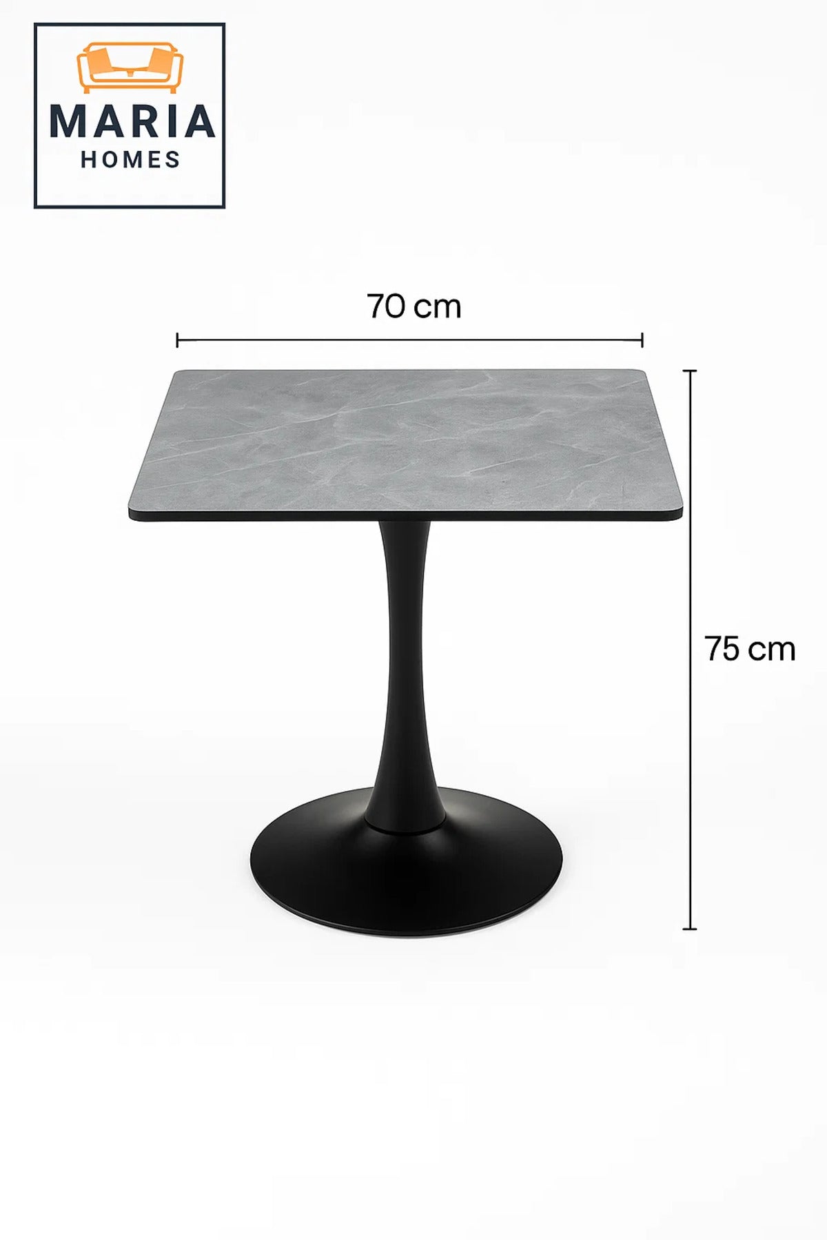 Rectangular Grey Dining Table √ê Modern Caf≈Ω, Restaurant, Office & Home Metal Furniture 70_70 cm