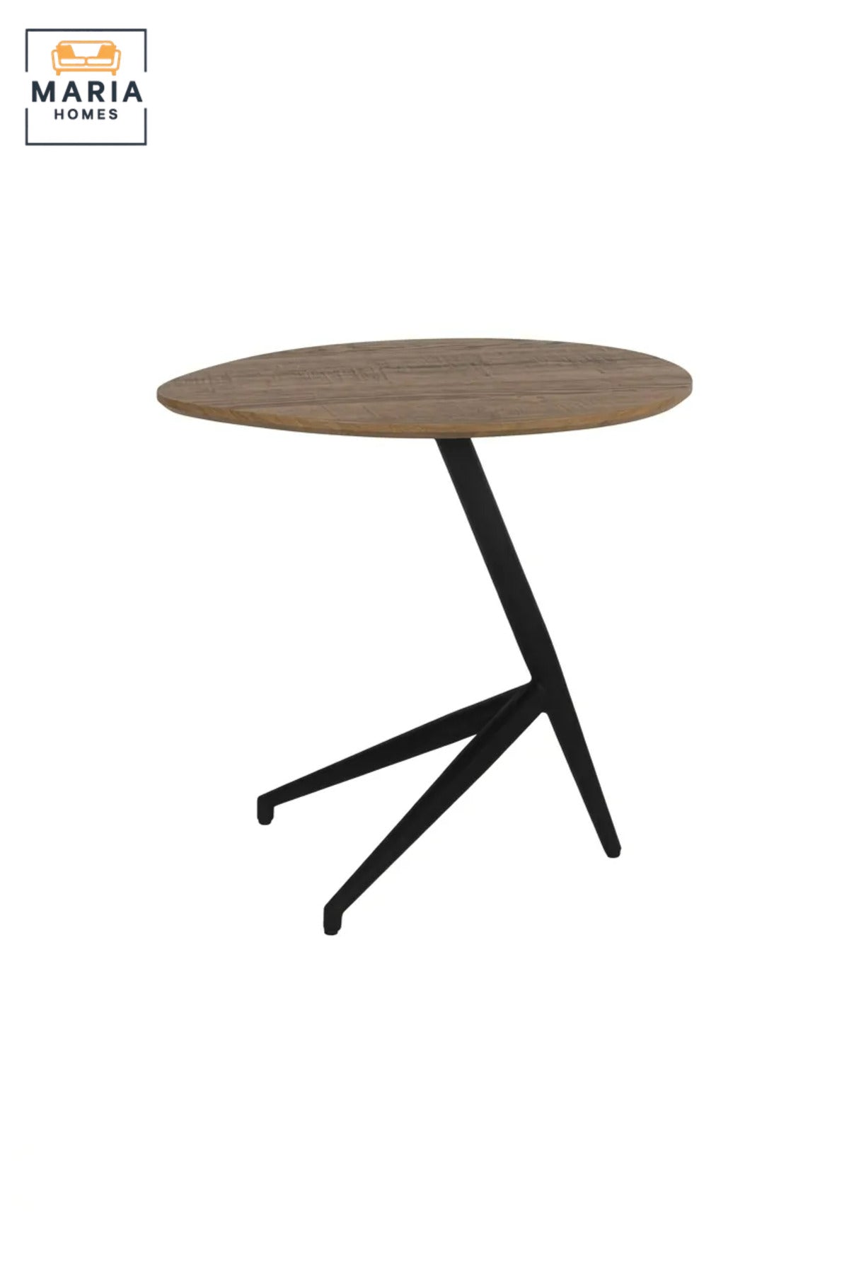 Modern Accent Side Table with Wood-Grain Top & Geometric Base, Contemporary End Table for Living Room, Bedroom & Lounge