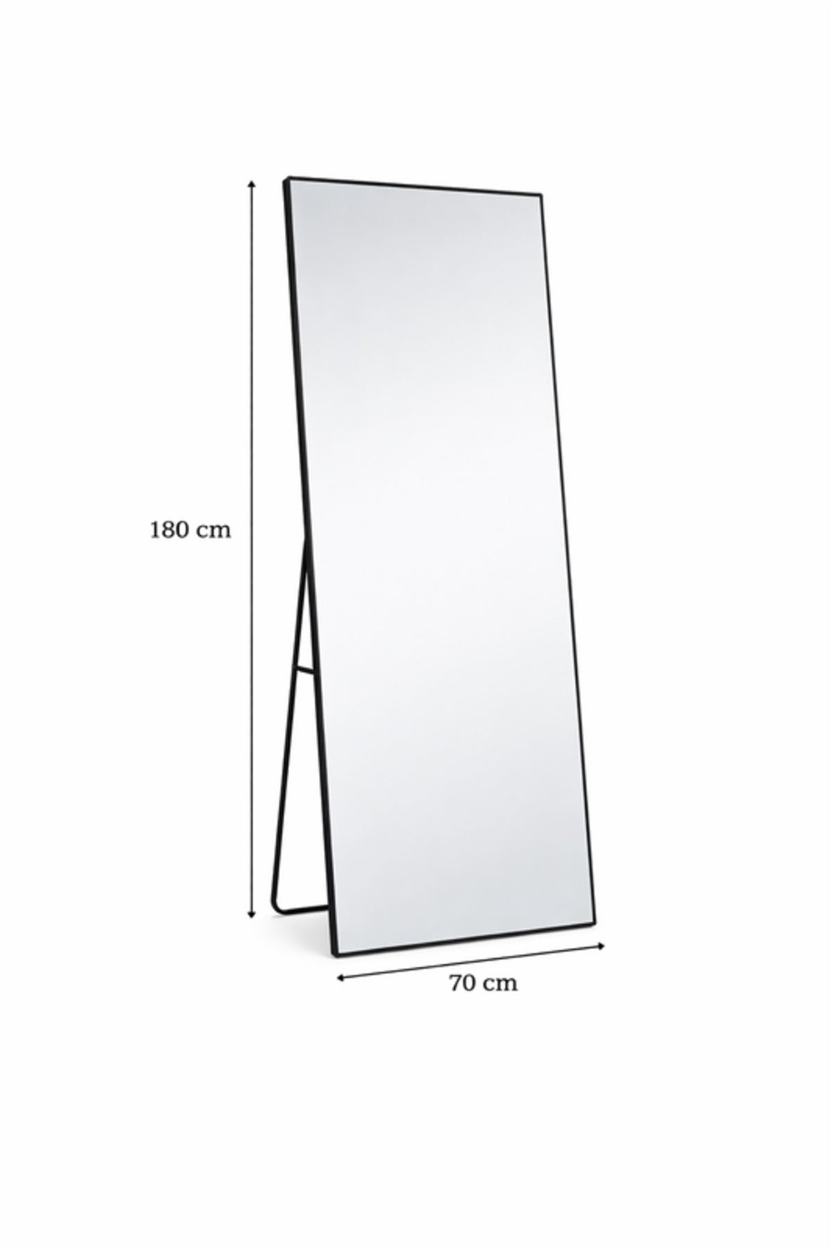 Black Full Length Standing Mirror 70x180cm Modern Floor black full length