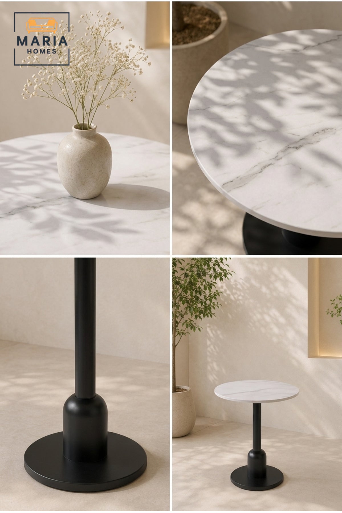 Modern Round Dining Table Pedestal Base Caf≈Ω Table Kitchen Table for Dining Room White Black