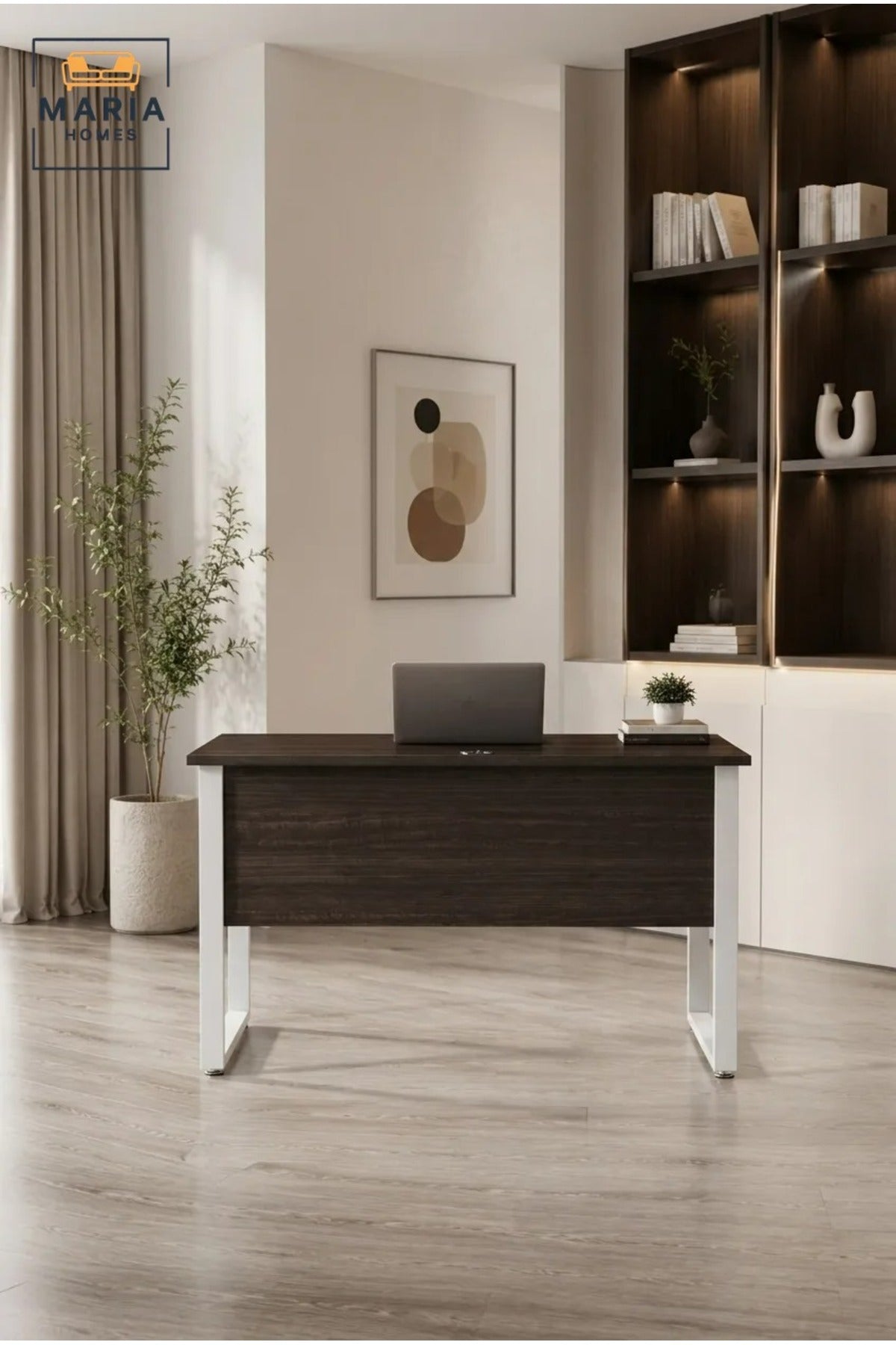 Modern Office Desk with Metal Frame √ê Executive Computer Workstation for Home & Office