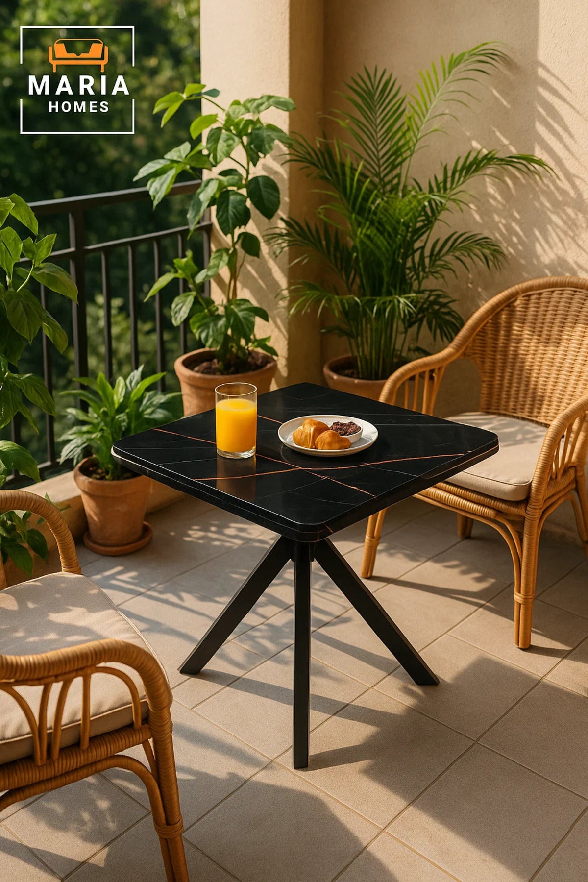 Square Black Dining Table √ê Modern Caf≈Ω, Restaurant, Office & Home Metal Furniture 60_60_60 cm