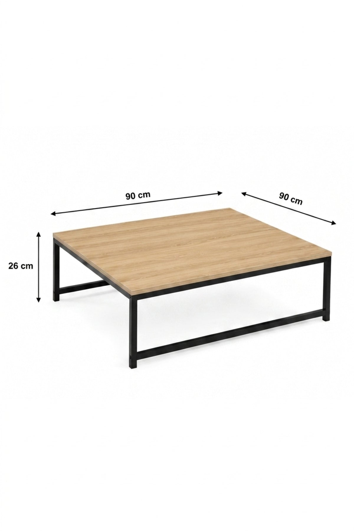 Modern Center Table set – Wooden Top with Metal Base, Living Room Coffee Table