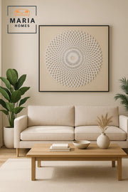 Modern 3D Wall Art Ð White Geometric Mandala Decorative Panel 100_100 cm