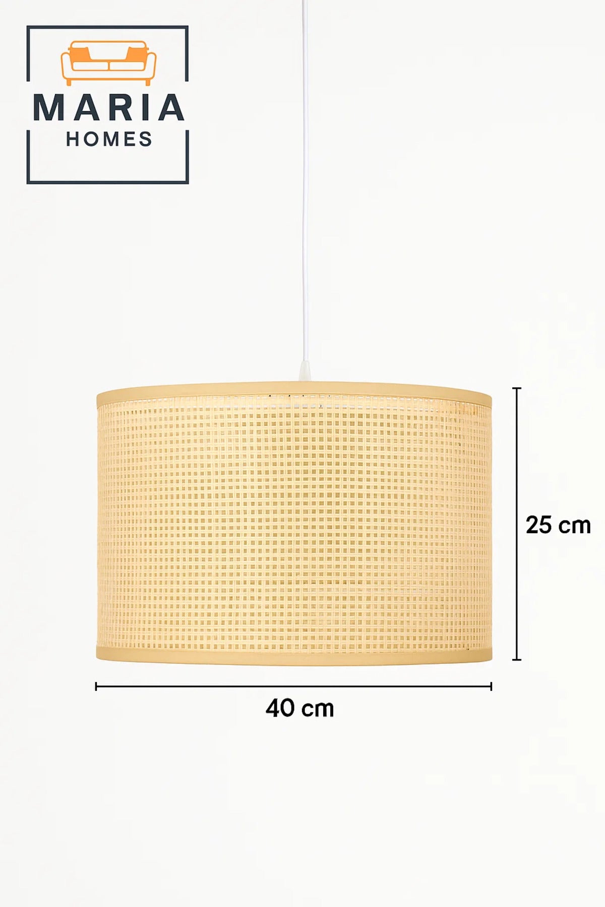 Natural Cane Woven Cylinder Pendant Light