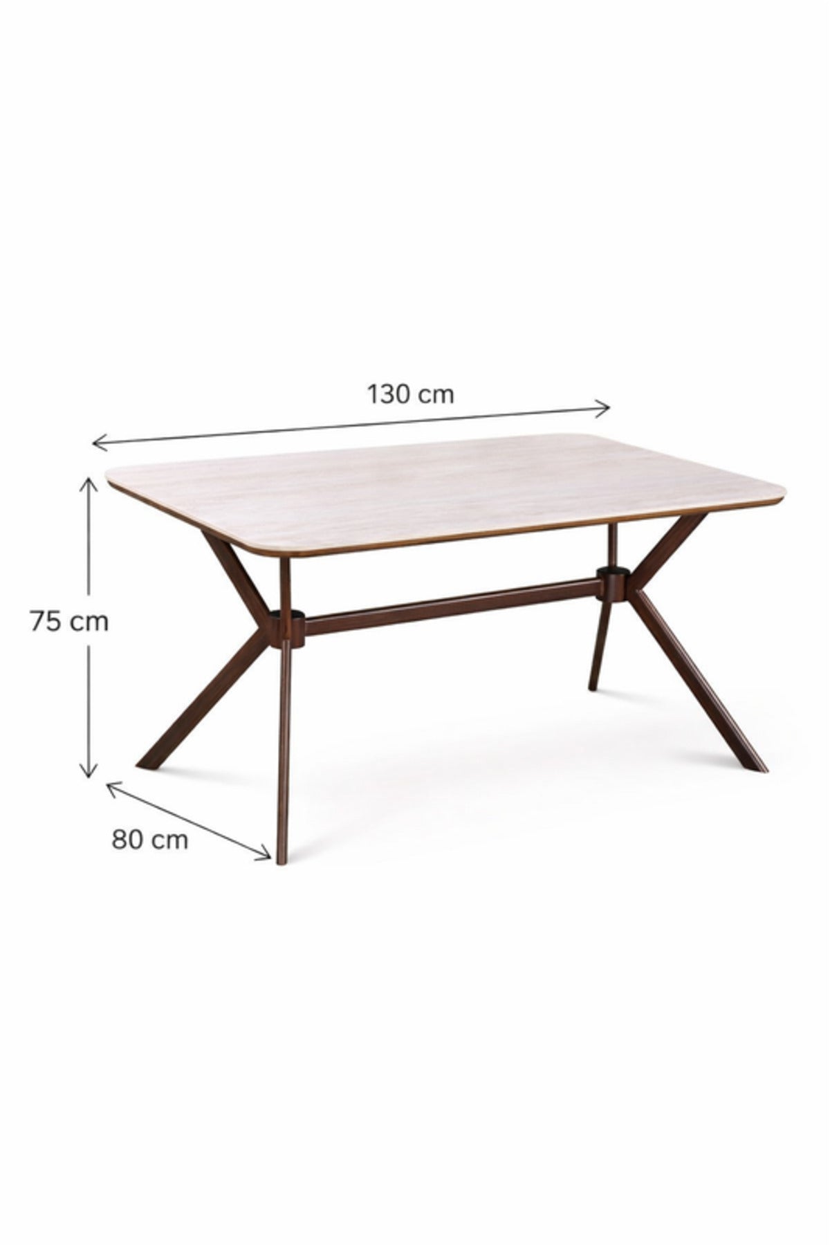 Large Brown Side Table with Wooden Legs, 150x90x75 CM large brown side Dinner