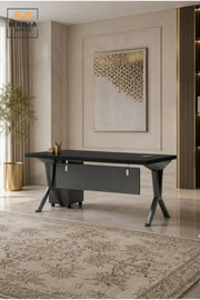 Contemporary Executive Office Desk with Mobile Storage Cabinet √ê Modern Manager Workstation Table