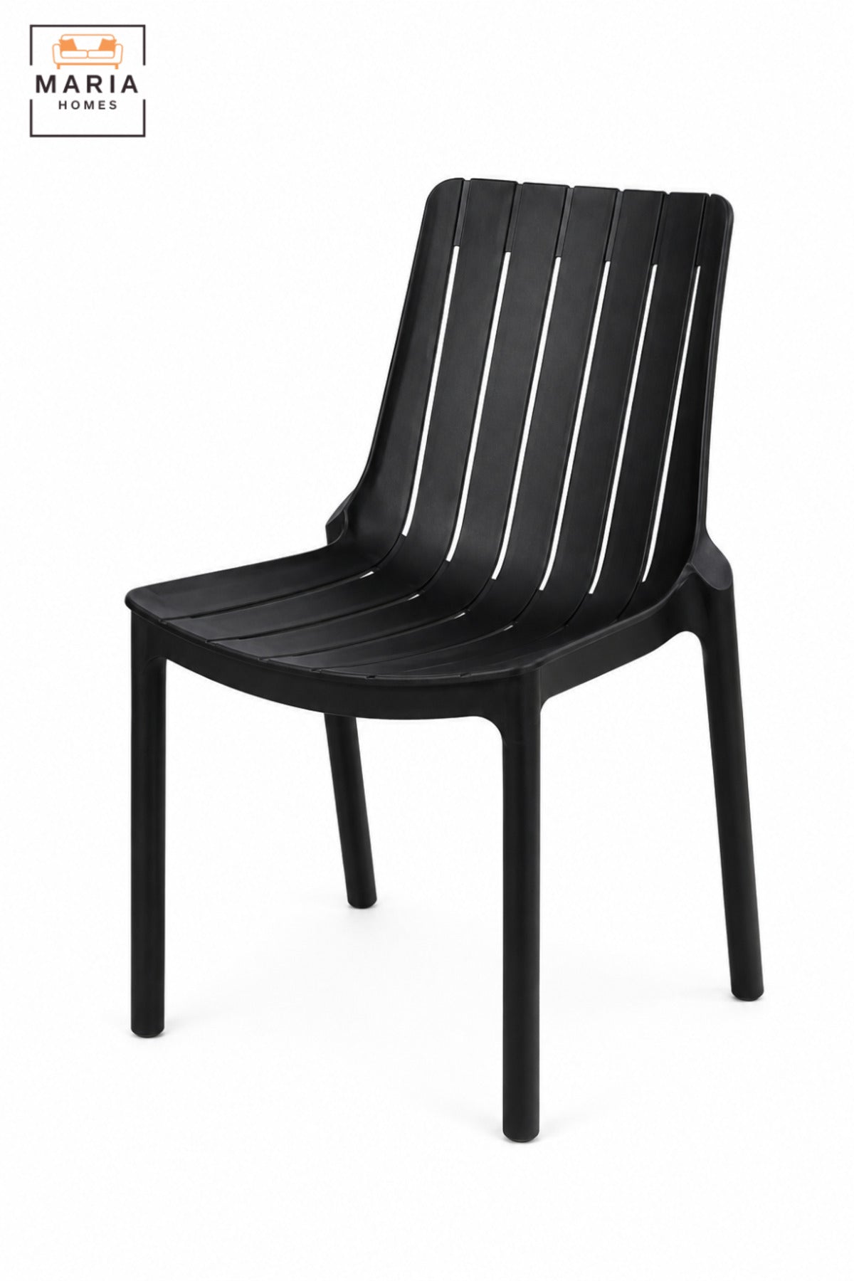 Modern Garden Chair with Slatted Backrest, Lightweight Outdoor Seating for Patio, Balcony, Terrace, Garden, Café, Restaurant & Outdoor Dining
