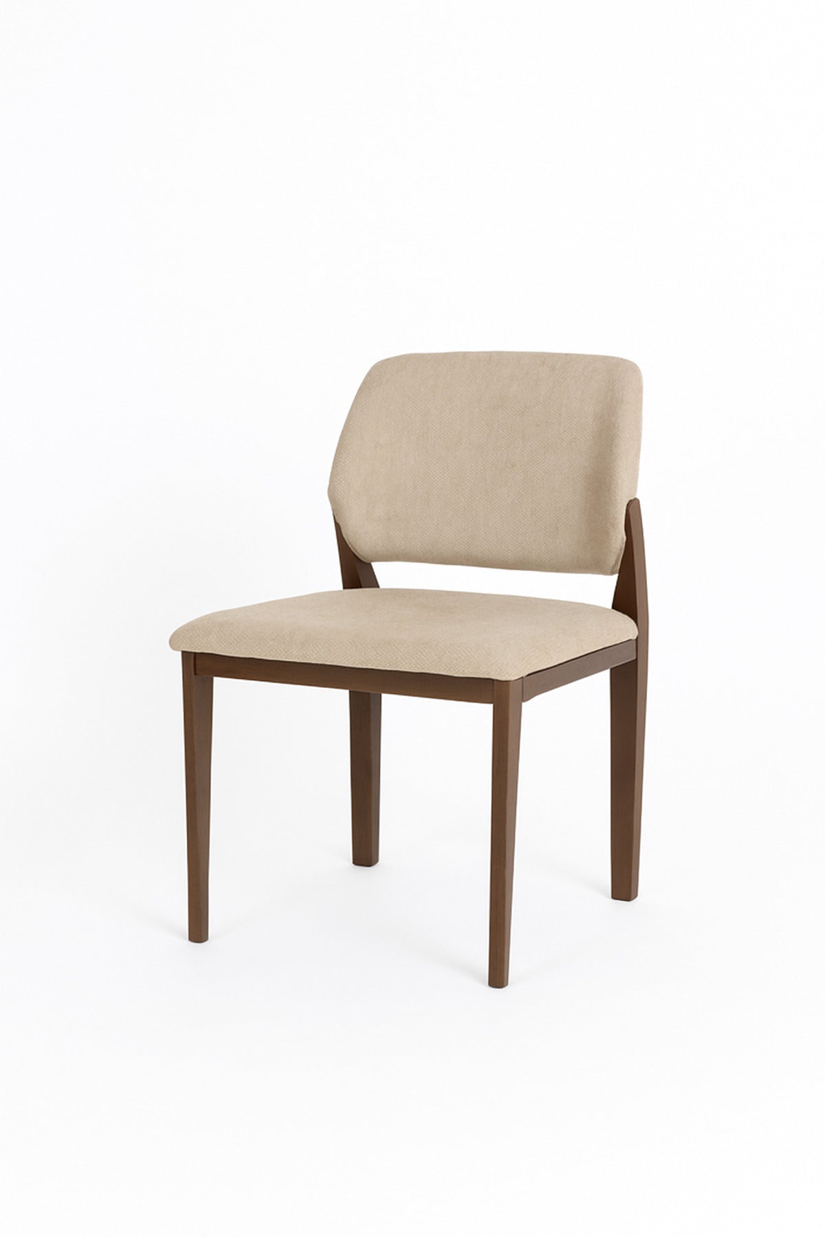 Beige Upholstered Dining Chair Ð Modern Wooden Frame, Comfortable & Stylish Seating