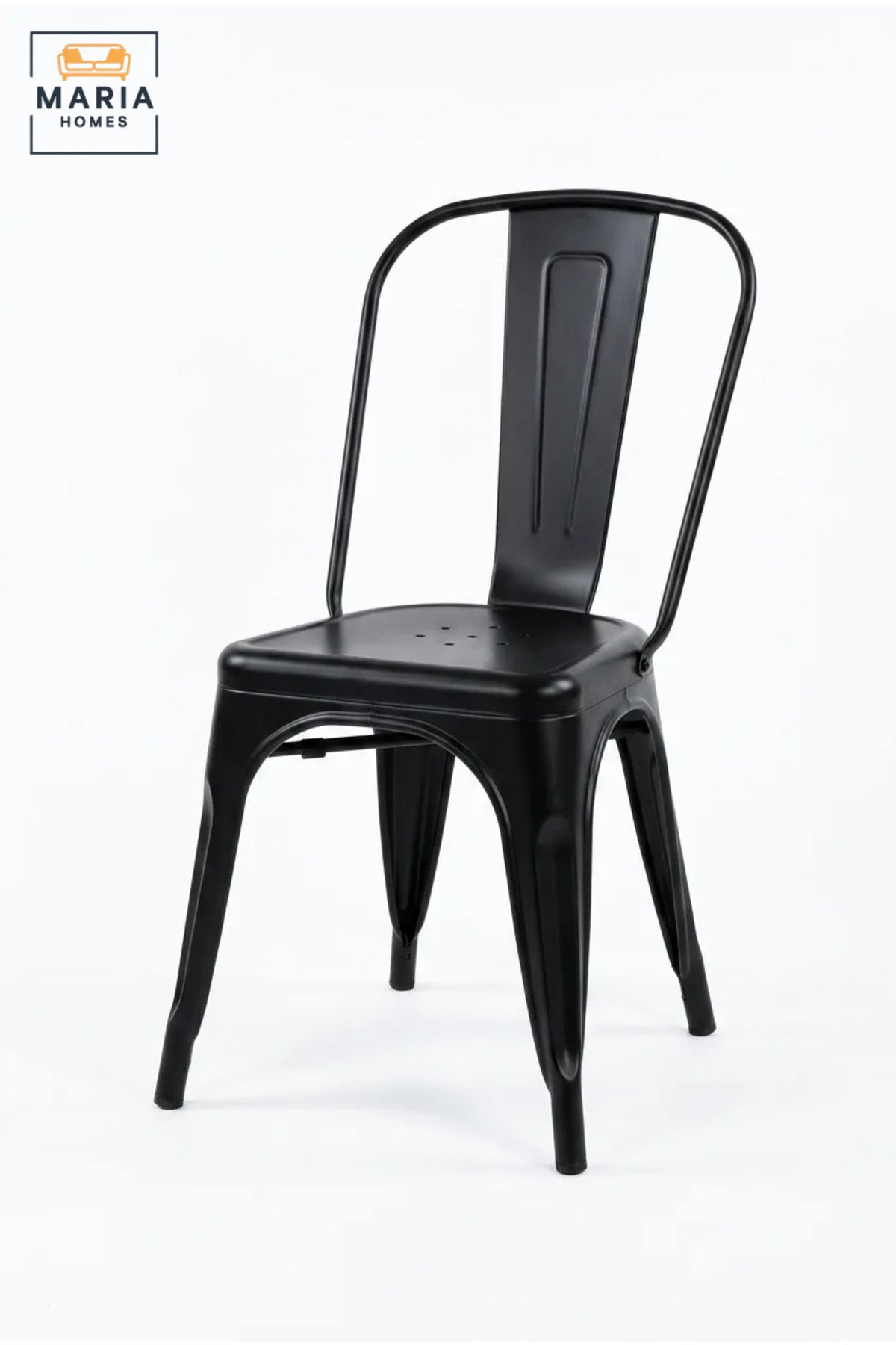Modern Black Outdoor Chair – Stackable Patio Chair for Garden, Balcony, Café & Outdoor Dining