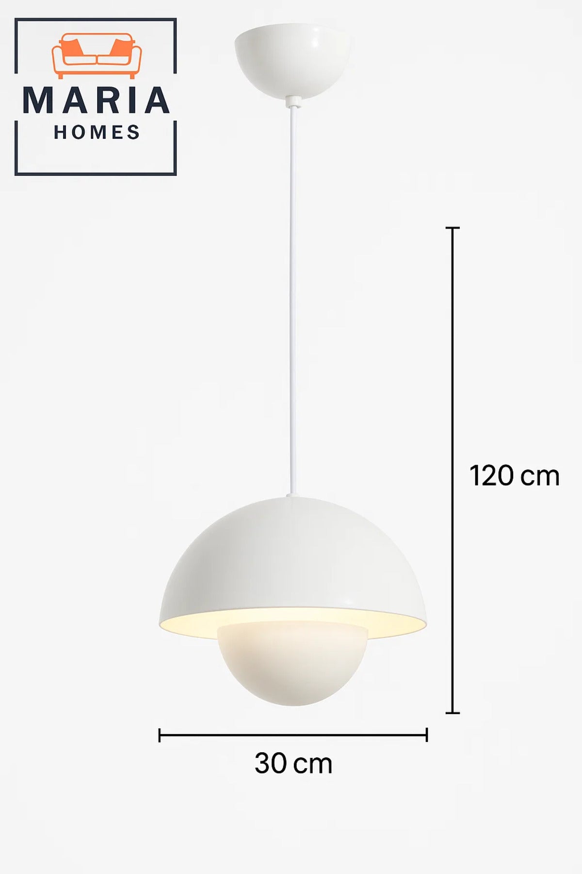 Glossy White Dome Pendant Light