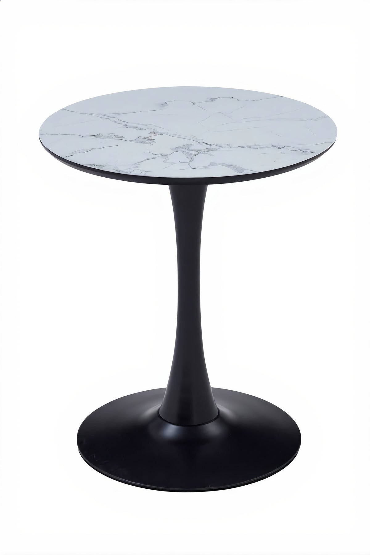 Round White Marble Dining Table √ê Modern Caf≈Ω, Restaurant, Office & Home Metal Furniture 60_60 cm
