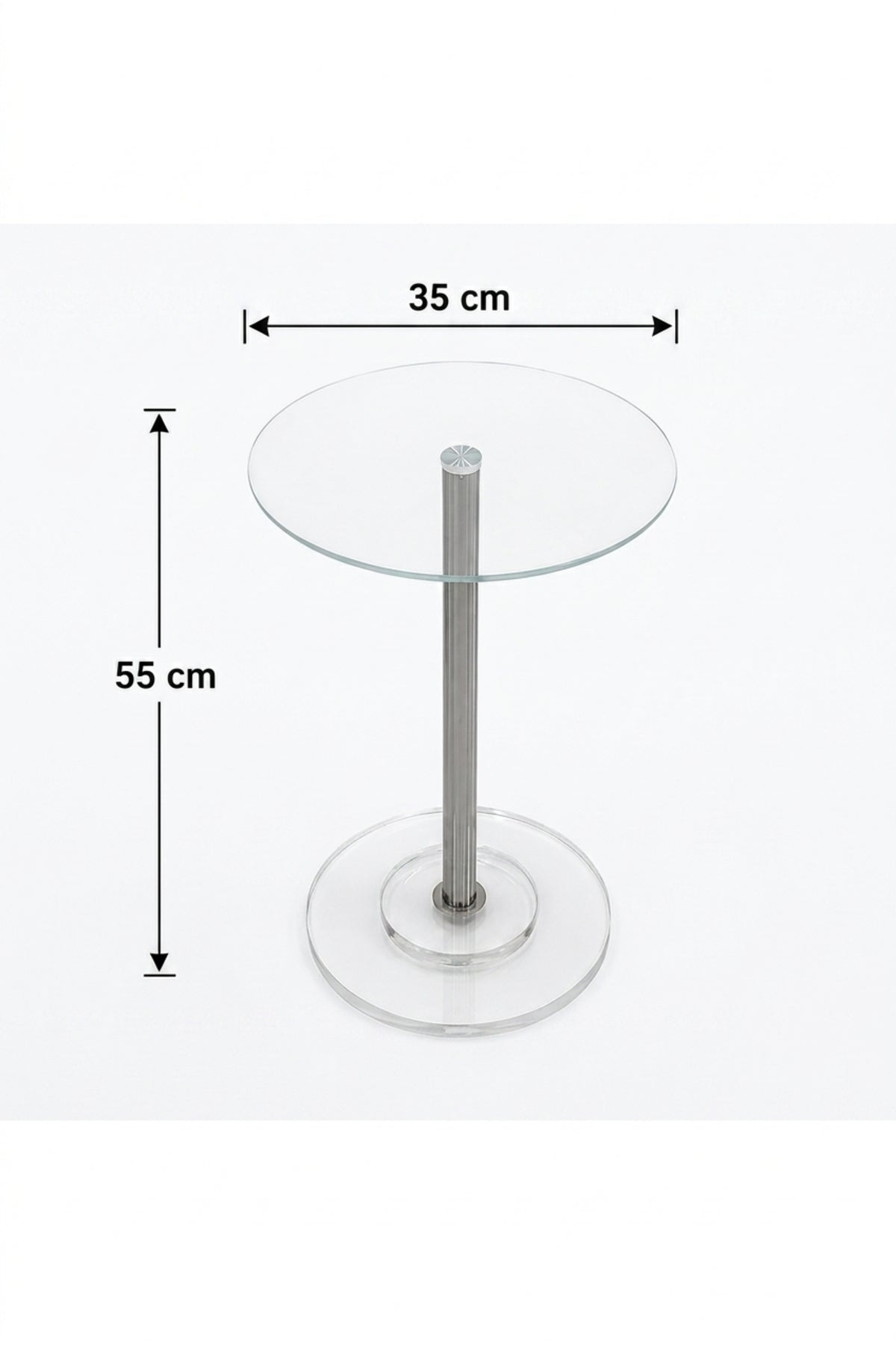 Modern Acrylic Side Table Clear Glass End Table Transparent Accent Table for Living Room