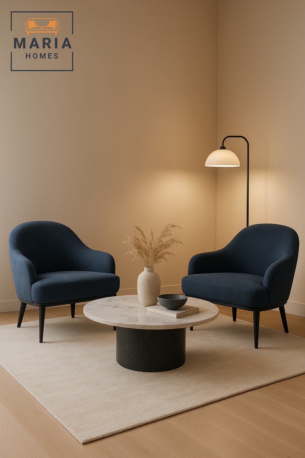 Blue Accent Armchair Ð Modern One-Seater Lounge Chair