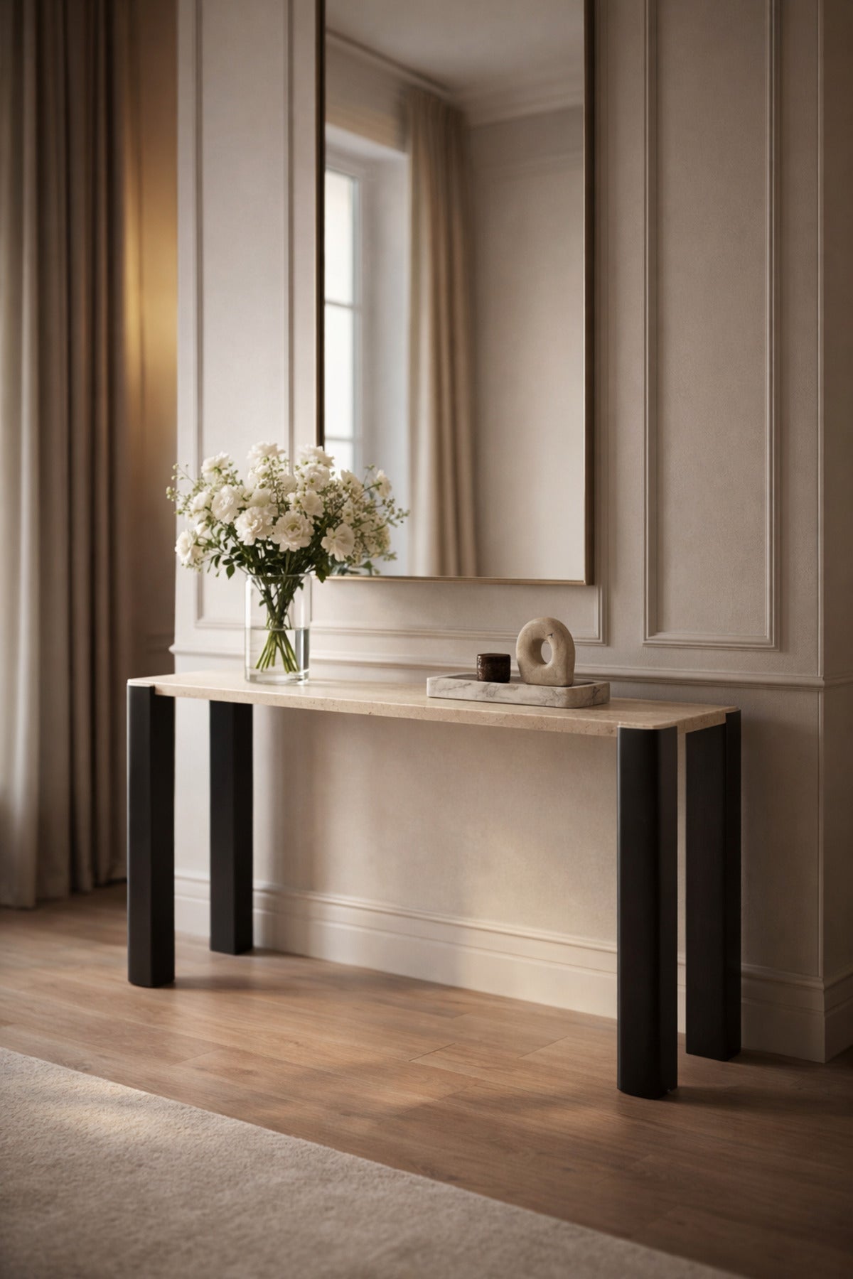 Modern Console Table 140_40_80 CM with Black Legs | Entryway Table | Hallway Table |