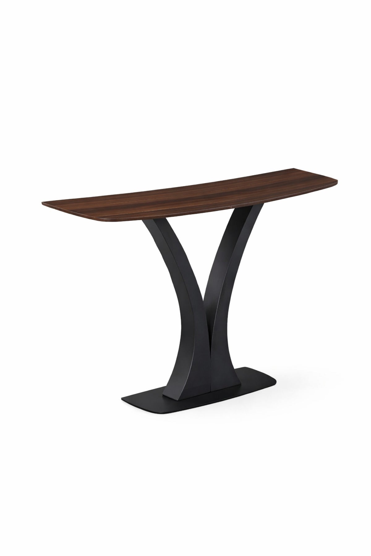 Brown Console Table with Black Metal Base Modern Entryway brown console table