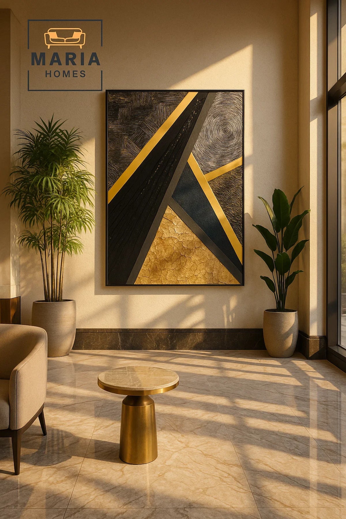 Luxury Geometric Wall Art – Modern 3D Decorative Canvas – Abstract Home Décor