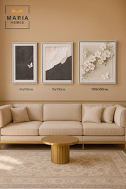 3 Piece 3D Wall Art Set Ð Modern Floral and Abstract Decorative Panels 100_100 / 70_100 / 50_100