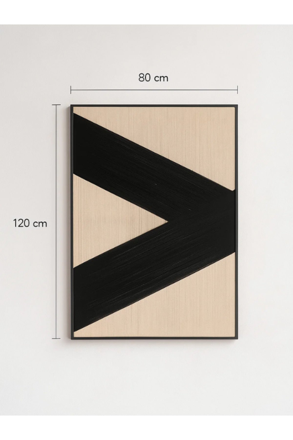 Modern Abstract Wall Art Ð 120_80 cm Beige and Black Geometric Framed Canvas