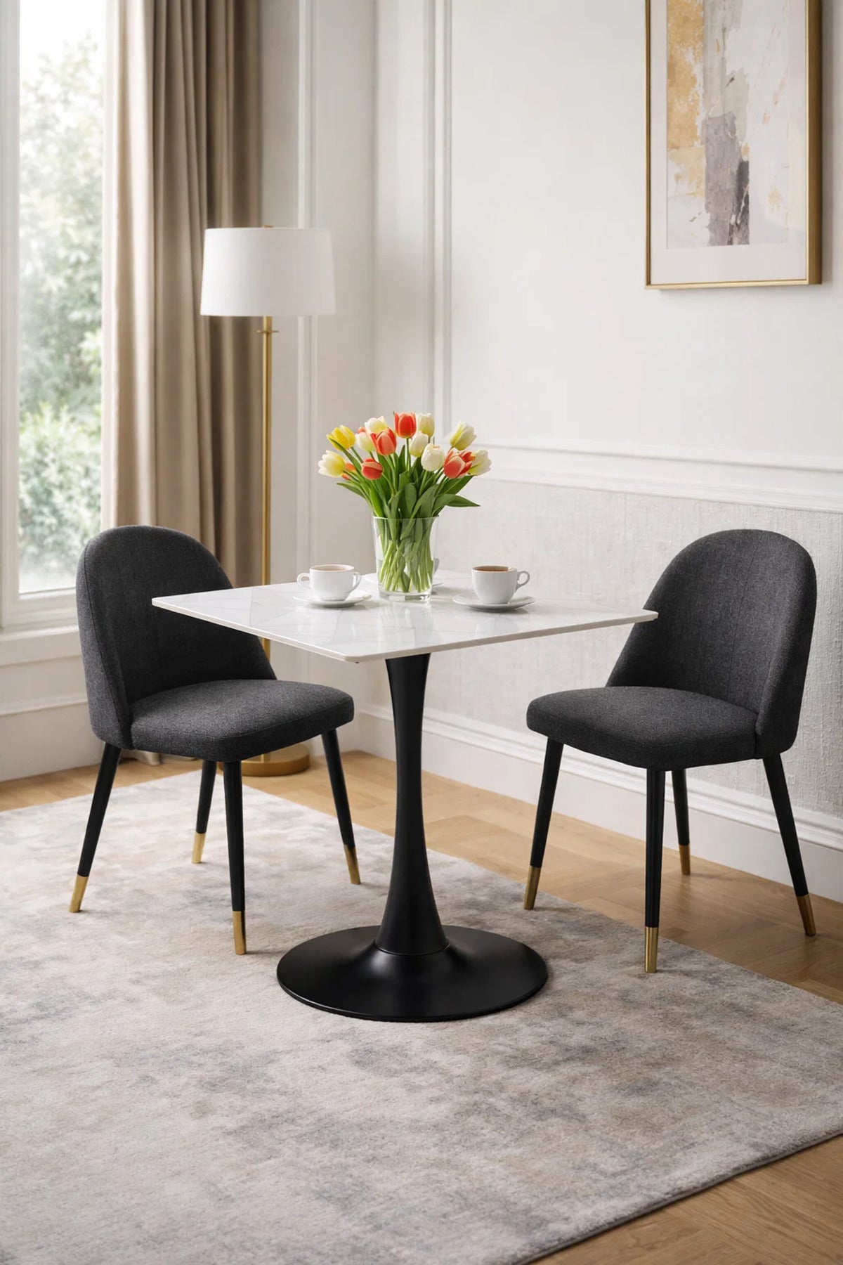 Modern White Marble Dining Table (70*70*75 cm)