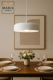 Glossy White Cylinder Pendant Light