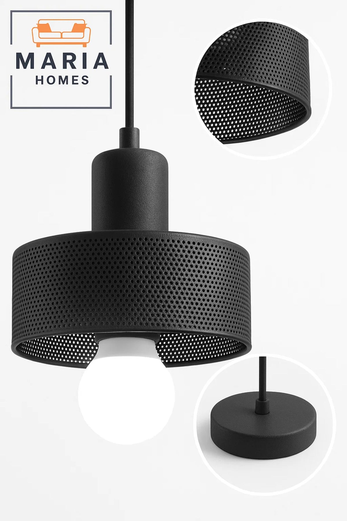 Industrial Black Mesh Pendant Light