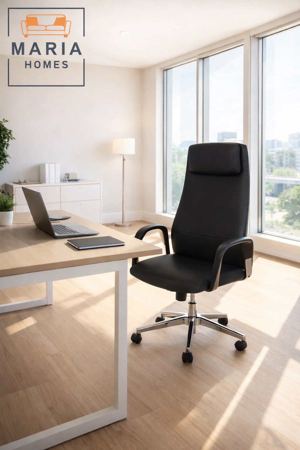 Black Executive Office Chair with Wheels Ð Ergonomic High Back Computer Chair
