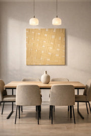 Woven Wall Art 80_80 cm Ð Minimalist Bamboo Woven Design