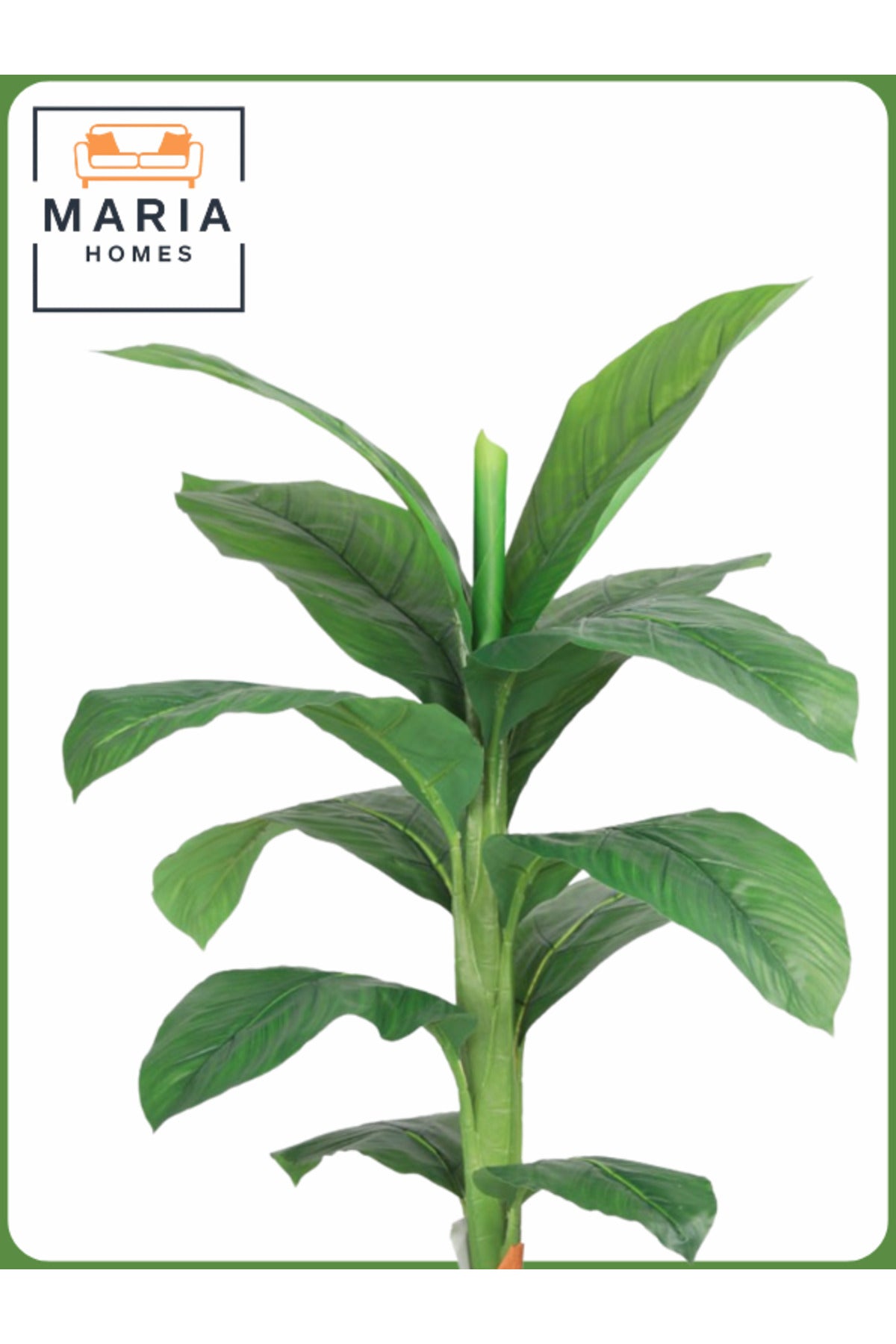 Artificial Banana Leaf Tree 110 cm Ð Small Decorative Indoor Plant with Beige Pot