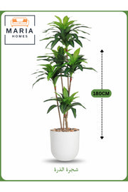 Artificial Corn Leaf Tree 180 cm – Indoor Faux Plant with White Pot