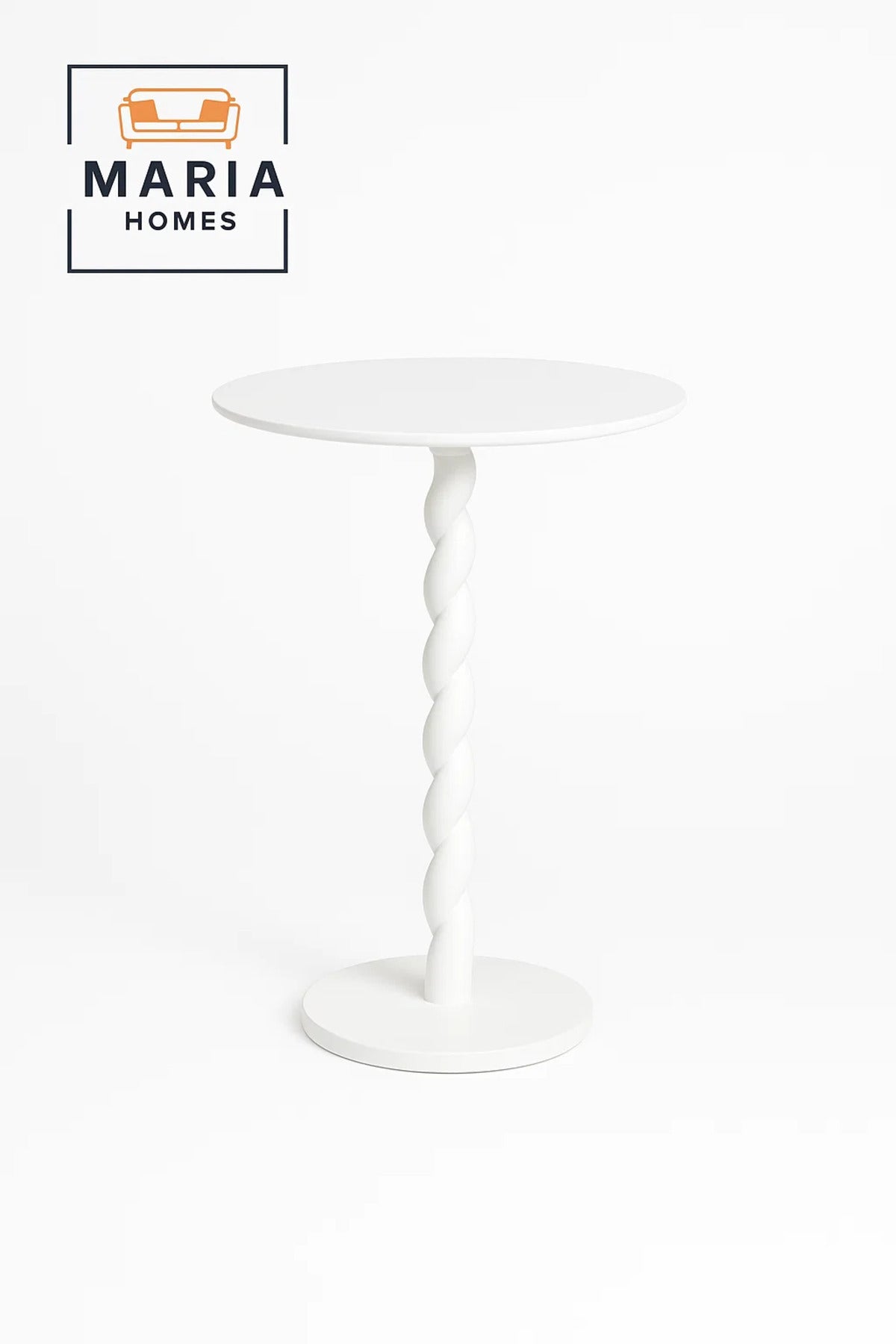 Spiral-Leg Side Table Ð Glossy White Finish