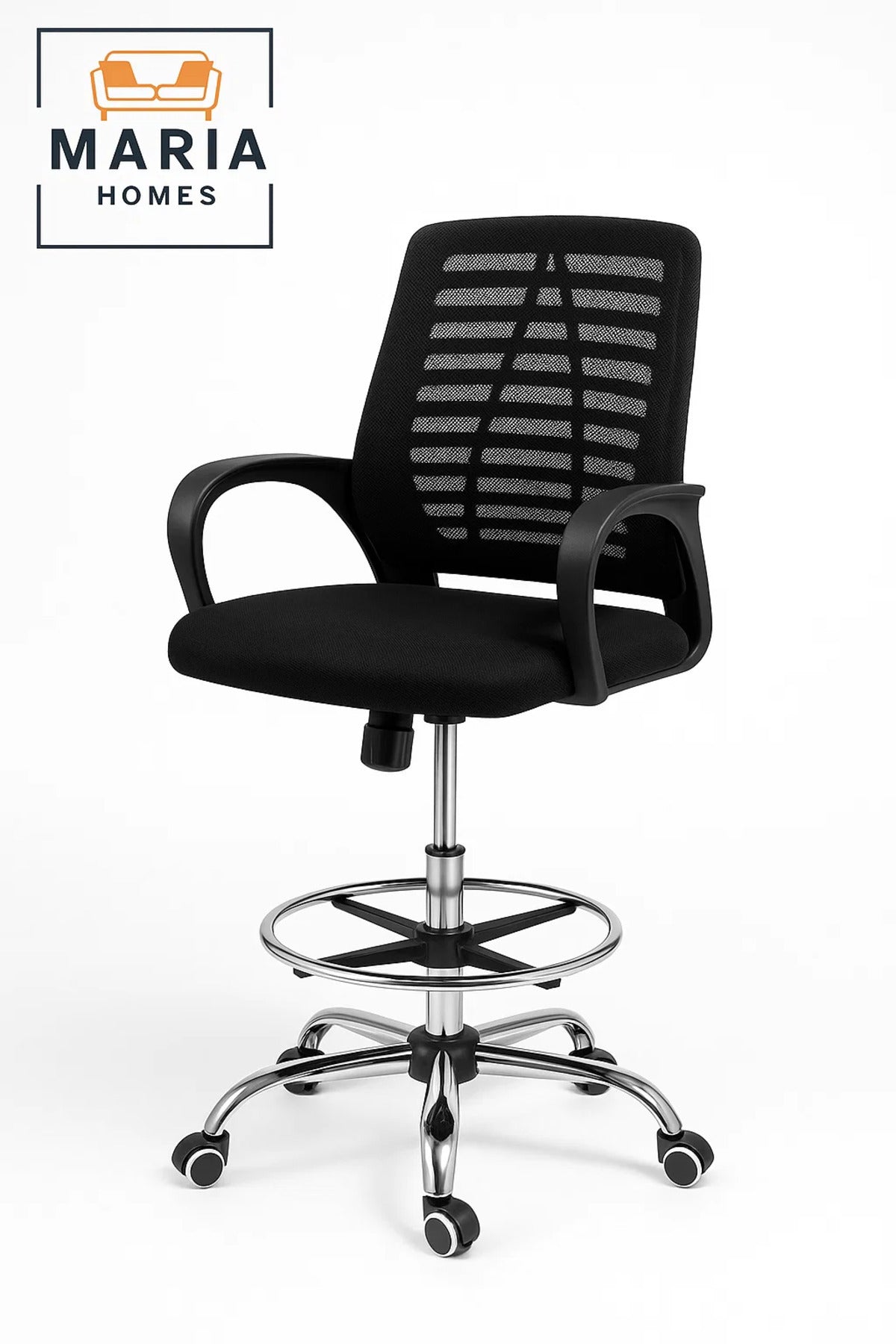 Ergonomic Mesh Office Chair Ð Adjustable Drafting Chair with Footrest & Wheels